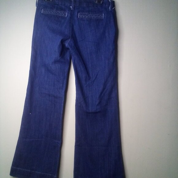 Old Navy Diva Jeans Women 2 Flare Braided Pockets Blue - Picture 13 of 16